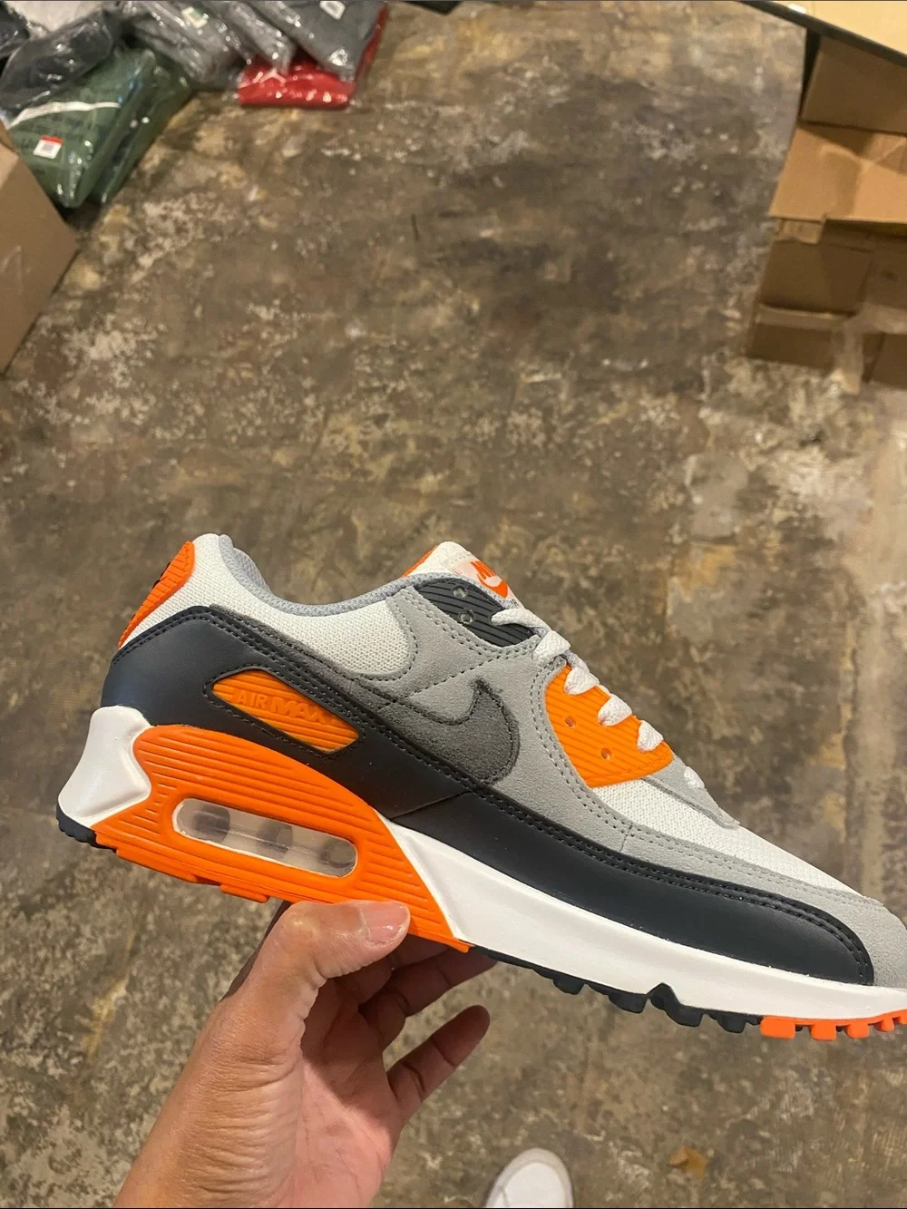 Nike Air Max Men's Sneakers in White, Gray, Orange